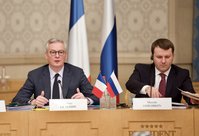 Bruno Le Maire, ministre français de l'Economie et des Finances, et Maxime Orechkine, ministre russe du Développement économique