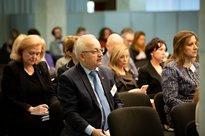 Les participants à la conférence à l'Ambassade à l'occasion de la fin de la présidence française du comité des Ministres du Conseil de l'Europe