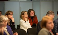 Les participants à la conférence à l'Ambassade à l'occasion de la fin de la présidence française du comité des Ministres du Conseil de l'Europe