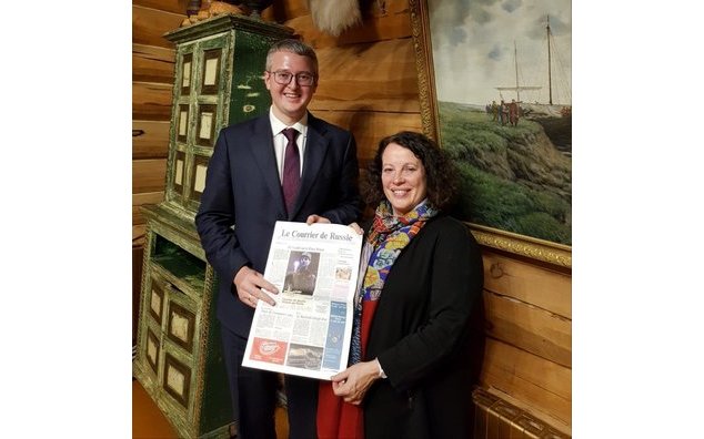 Mme Sylvie Bermann, Ambassadeur de France en Russie avec Premier Ministre de la république de Iakoutie Vladimir Solodov (ancien de Sciences po et du Courrier Russie )